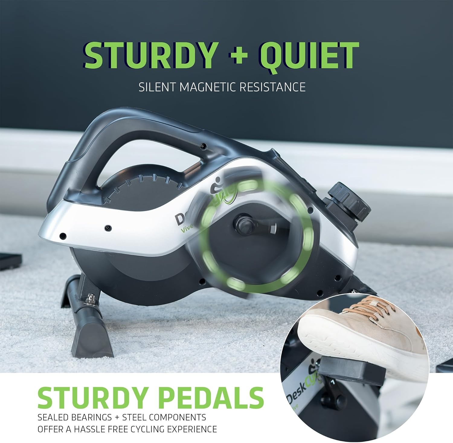 image:imageDeskCycle Under Desk Tall Bike Pedal Exerciser Stationary Bikes for Home and Office Vive Model