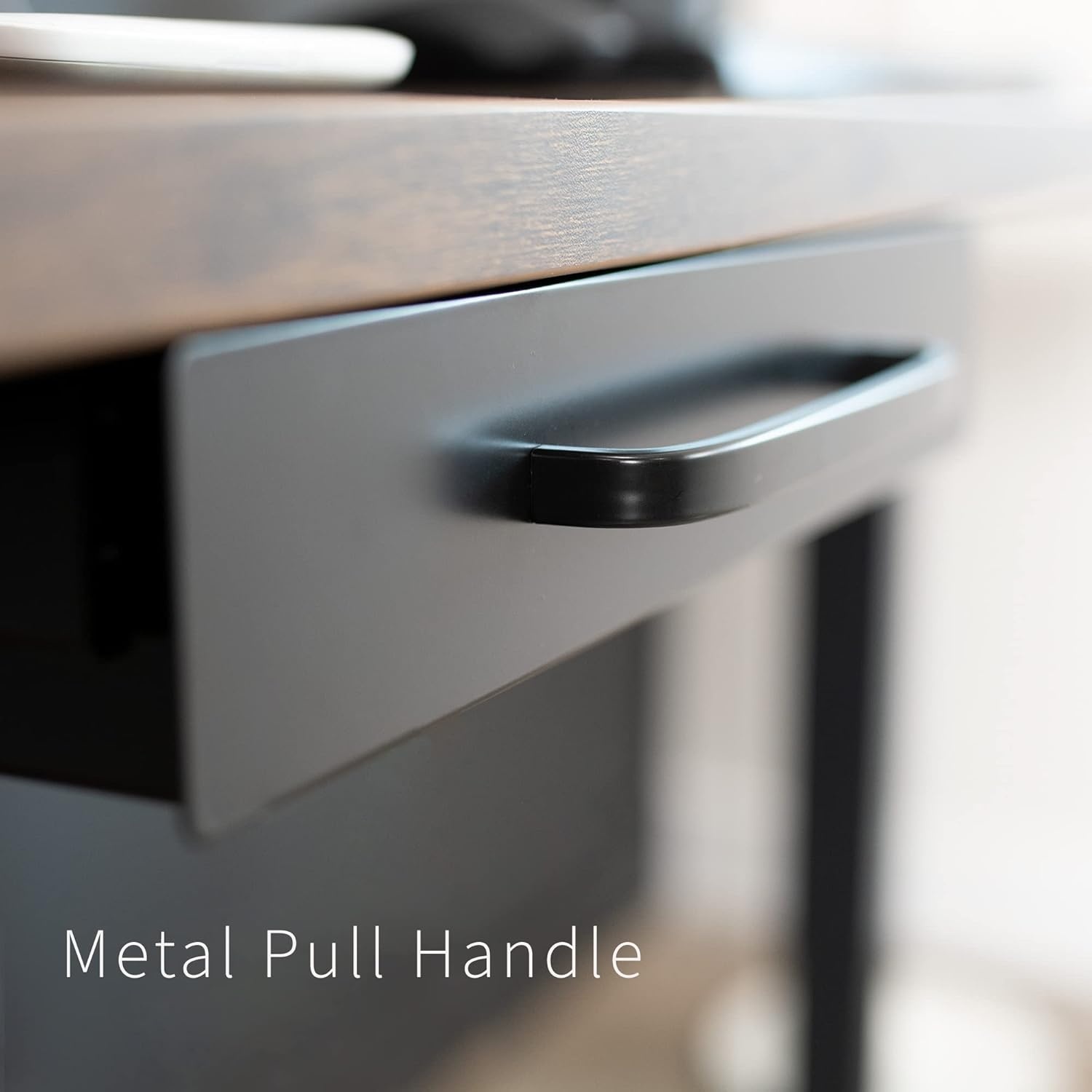 image:imageVIVO 13 inch Under Desk Mounted Sliding Pullout Drawer for Office Desk Pull Handle Storage Organizer for Sit Stand Workstation Black DESKDR1HBBlack