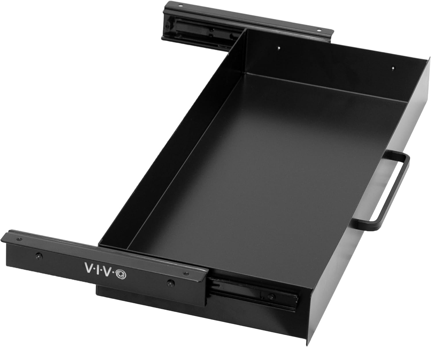 image:imageVIVO 13 inch Under Desk Mounted Sliding Pullout Drawer for Office Desk Pull Handle Storage Organizer for Sit Stand Workstation Black DESKDR1HBBlack