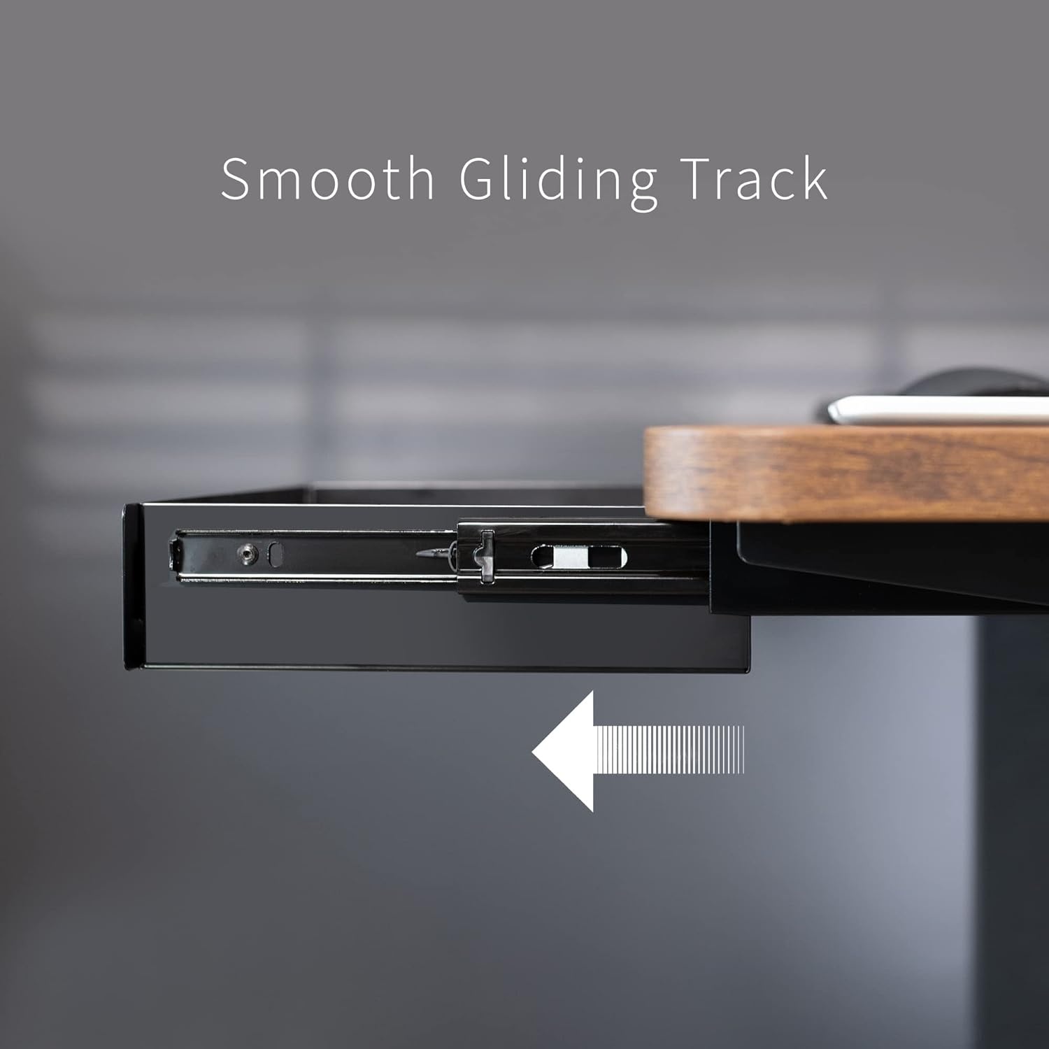 image:imageVIVO 13 inch Under Desk Mounted Sliding Pullout Drawer for Office Desk Pull Handle Storage Organizer for Sit Stand Workstation Black DESKDR1HBBlack
