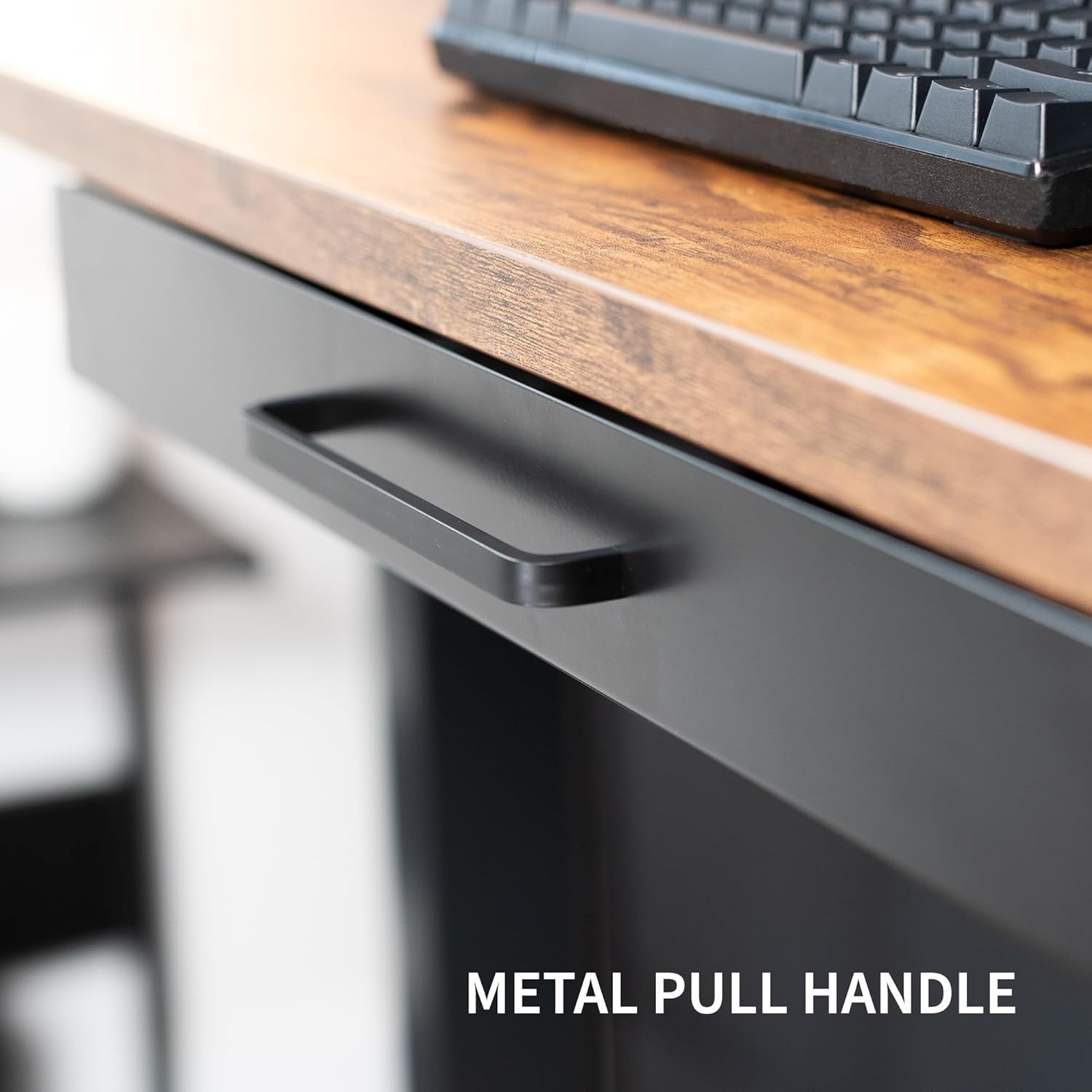 image:imageVIVO 13 inch Under Desk Mounted Sliding Pullout Drawer for Office Desk Pull Handle Storage Organizer for Sit Stand Workstation Black DESKDR1HBBlack