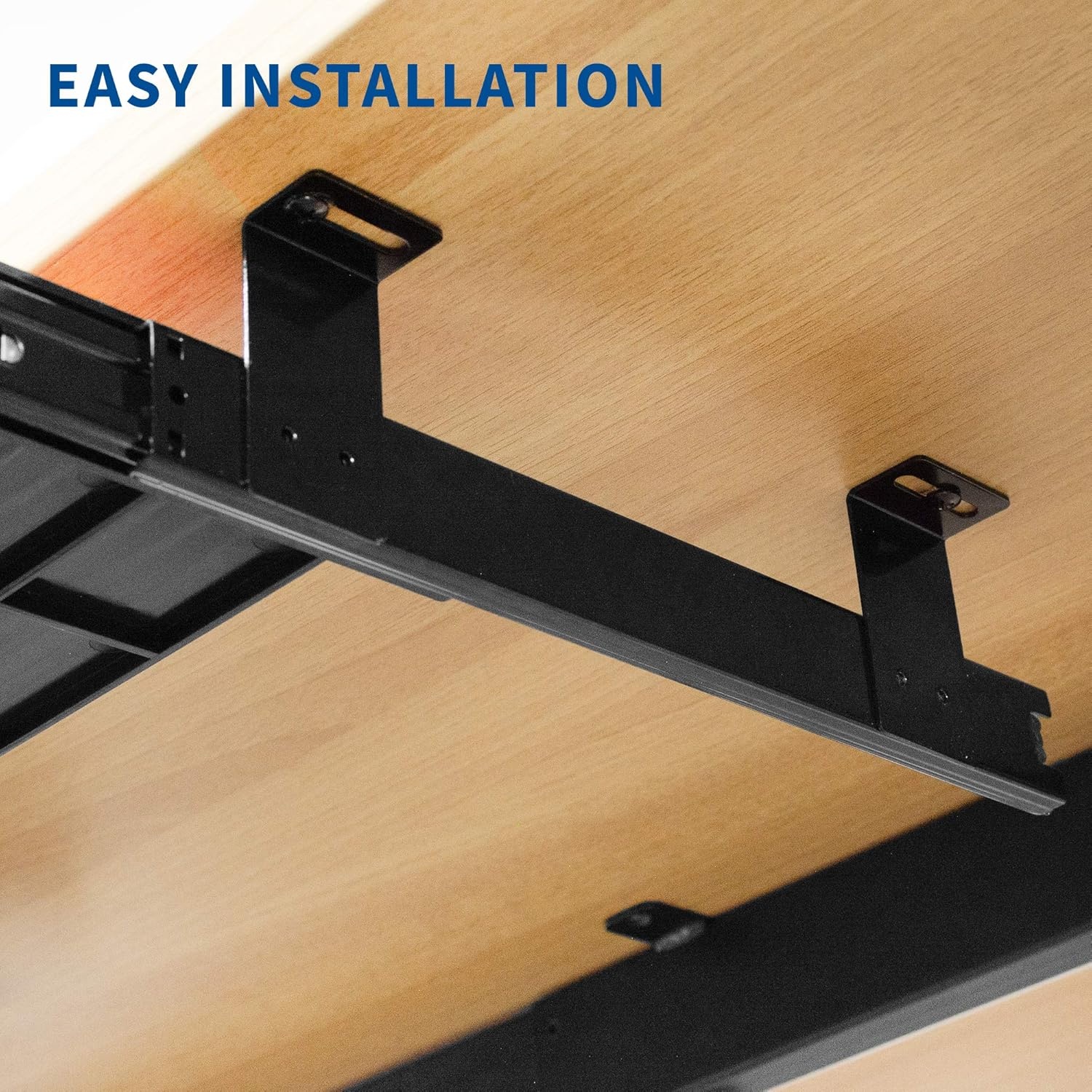 image:imageVIVO 17 inch Under Desk Slim Slide Out Pencil Drawer Home Office Storage Organizer Tray Black DESKAC04D