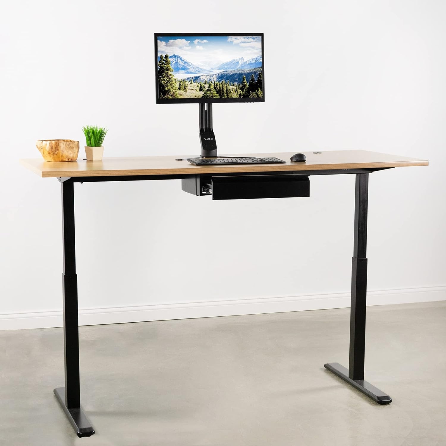 image:imageVIVO 18 inch Under Desk Slide Out Drawer Secure Home Office Storage Organizer Black DESKAC03B