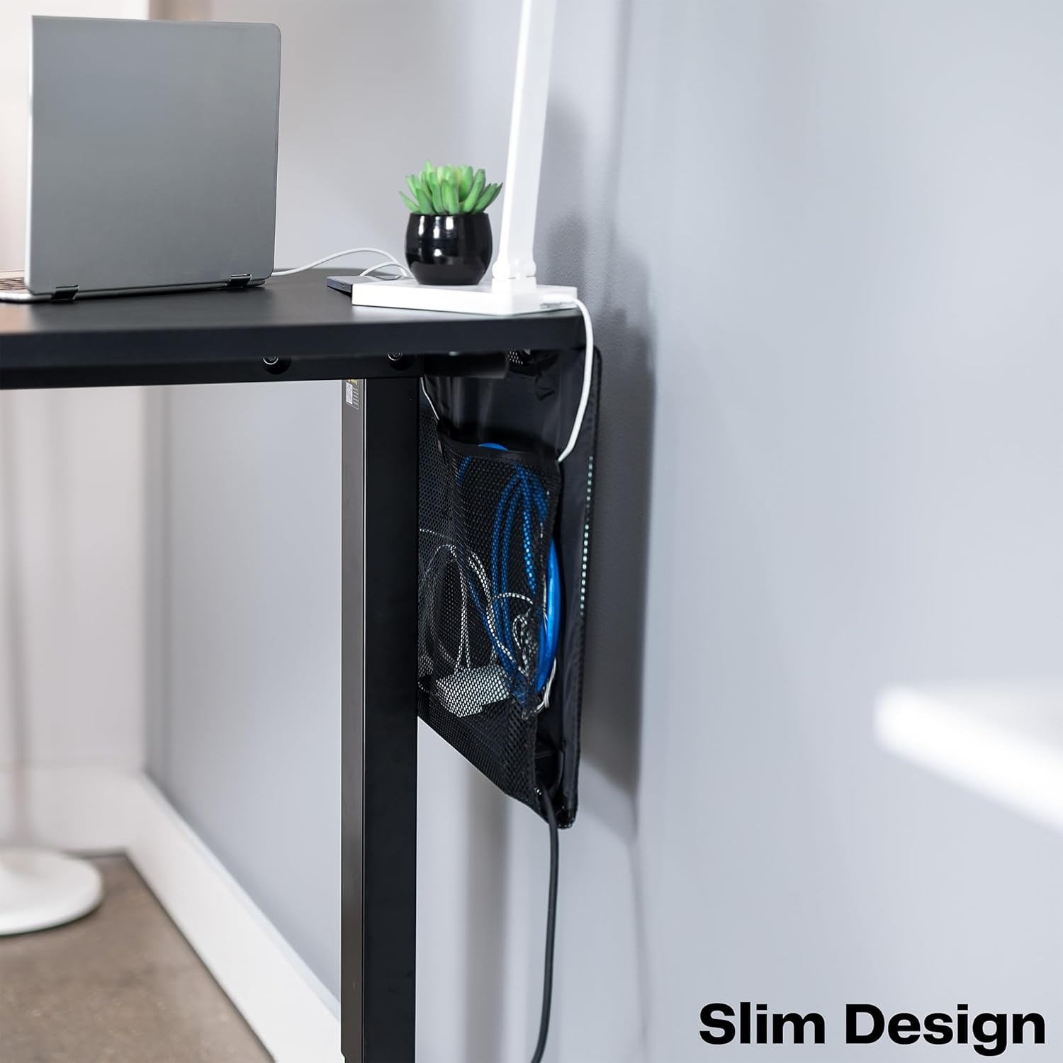 image:imageVIVO 60 inch Under Desk Privacy and Cable Management Organizer Sleeve Wire Hider Kit Panel System Black DESKSKIRT6024 Panel