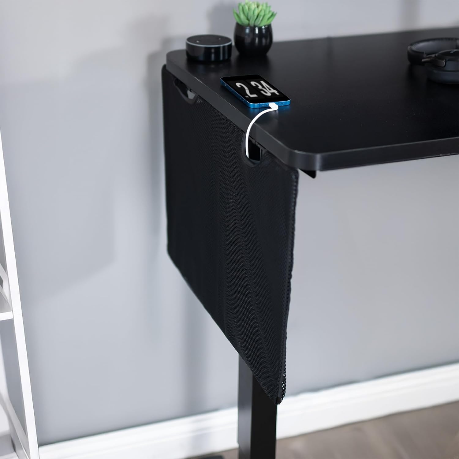 image:imageVIVO 60 inch Under Desk Privacy and Cable Management Organizer Sleeve Wire Hider Kit Panel System Black DESKSKIRT6024 Panel