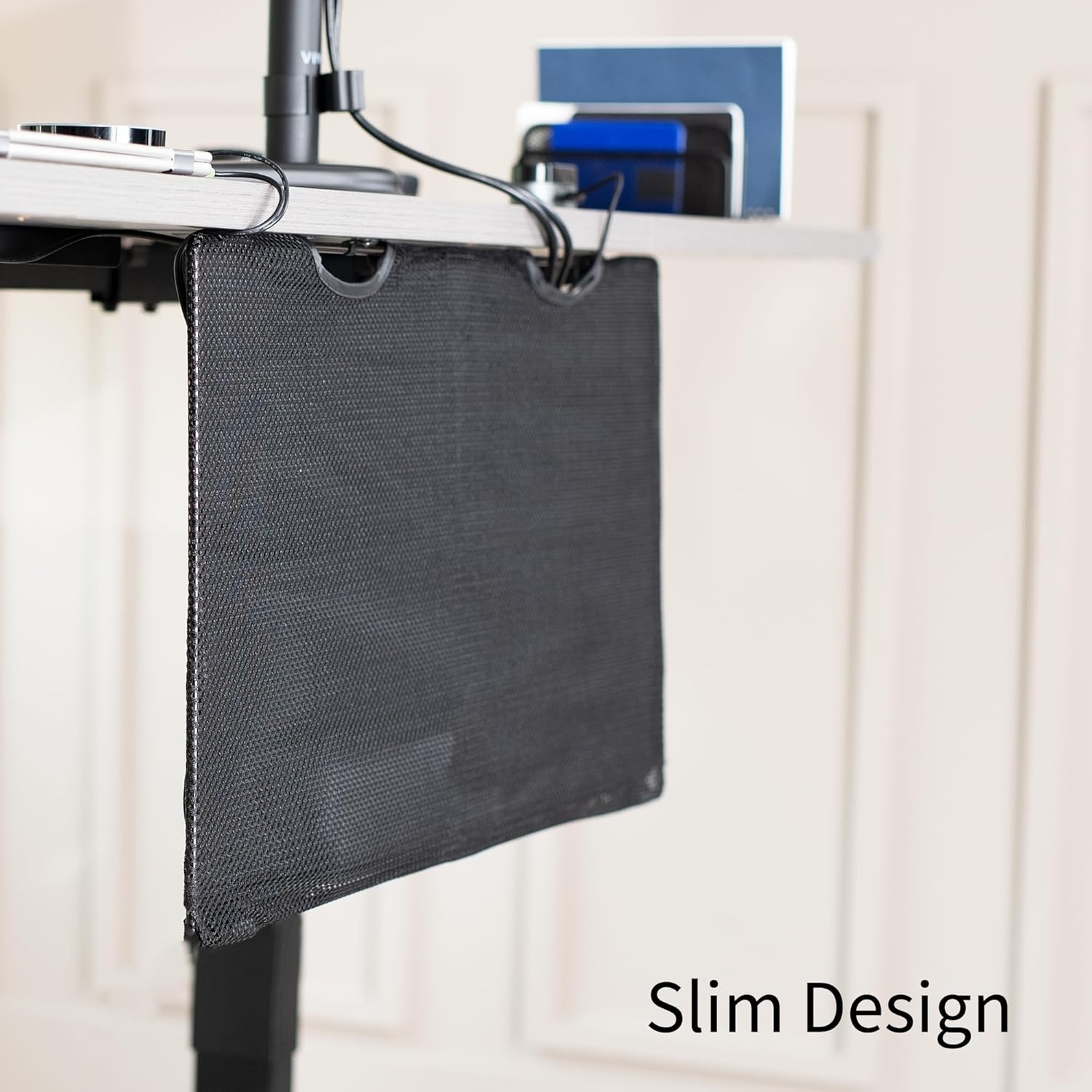 image:imageVIVO 60 inch Under Desk Privacy and Cable Management Organizer Sleeve Wire Hider Kit Panel System Black DESKSKIRT6030 Panel