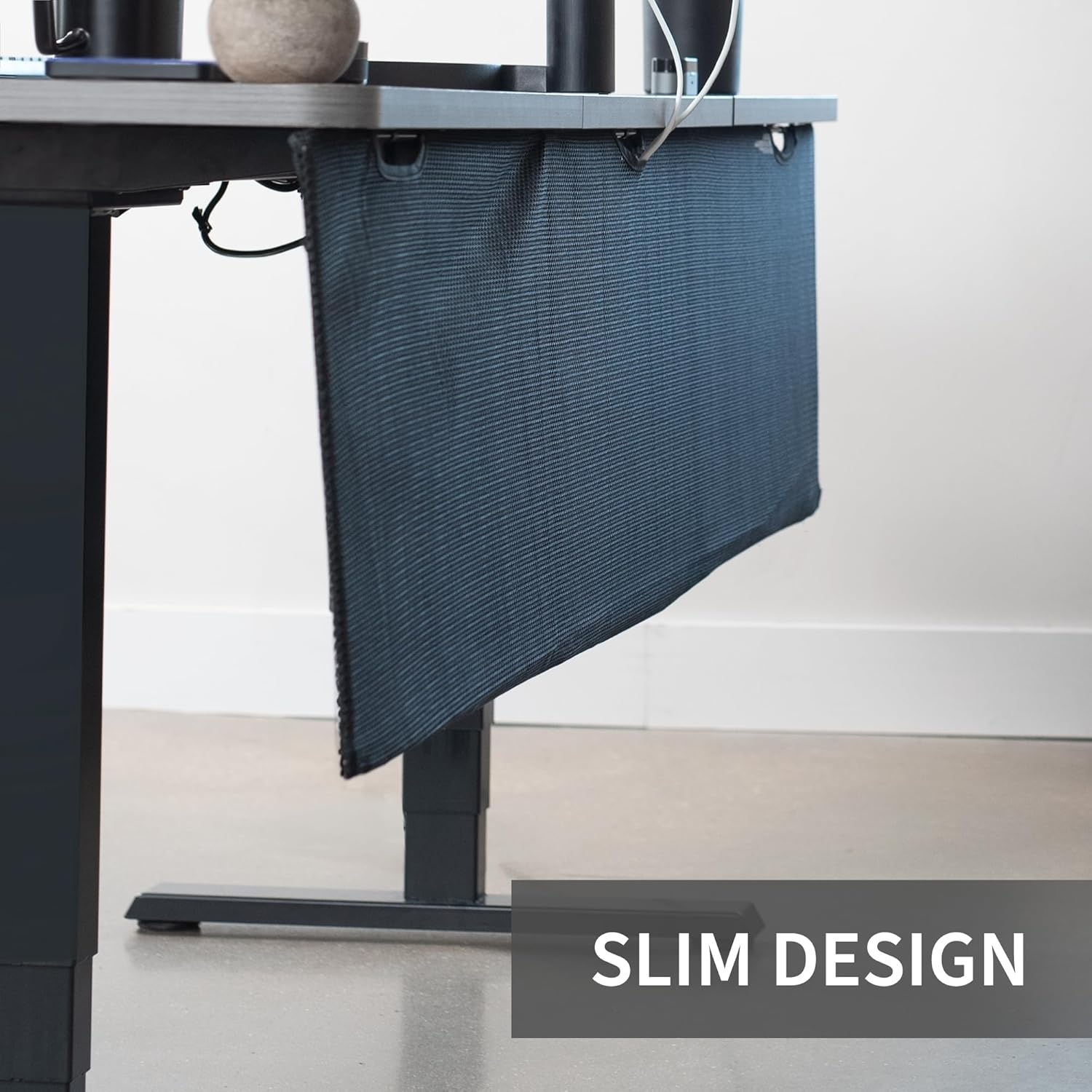 image:imageVIVO 60 inch Under Desk Privacy and Cable Management Organizer Sleeve Wire Hider Kit Panel System Black DESKSKIRT6071 Panel