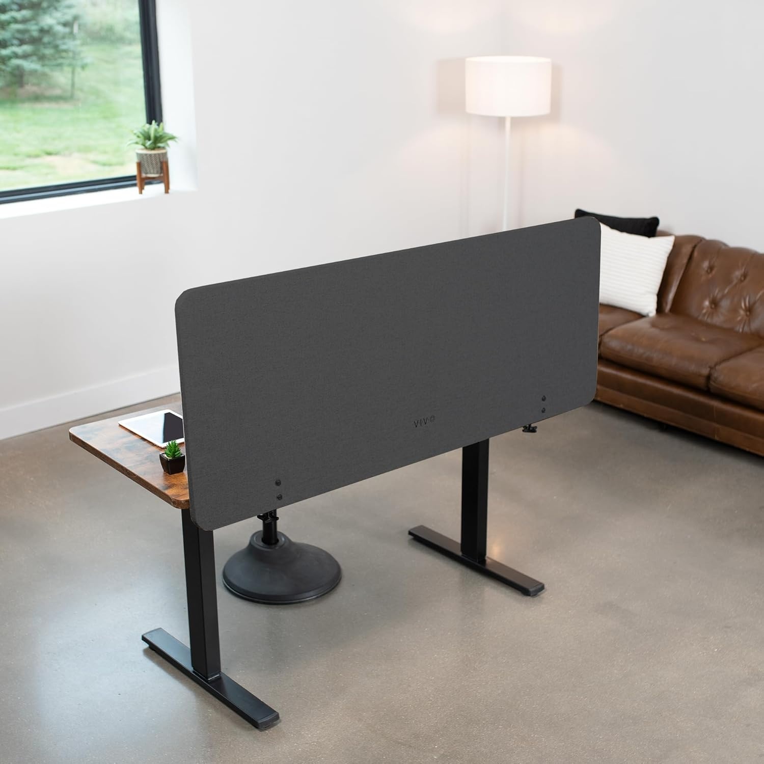 image:imageVIVO Clampon Privacy Panels 60 x 24 inch x1 24 x 24 inch x2 Sound Absorbing Cubicle Desk Dividers 3 Acoustic Partitions Gray PP3V108GDark Gray