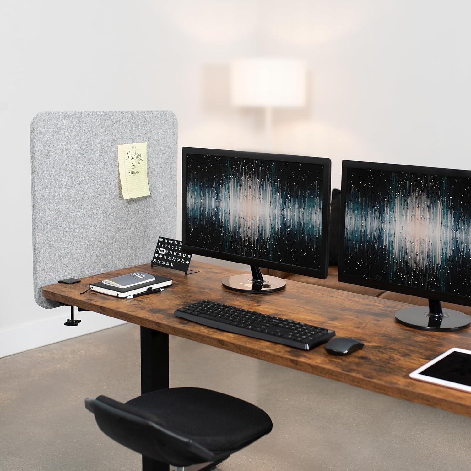 image:imageVIVO Clampon Privacy Panels 60 x 24 inch x1 24 x 24 inch x2 Sound Absorbing Cubicle Desk Dividers 3 Acoustic Partitions Gray PP3V108GLight Gray