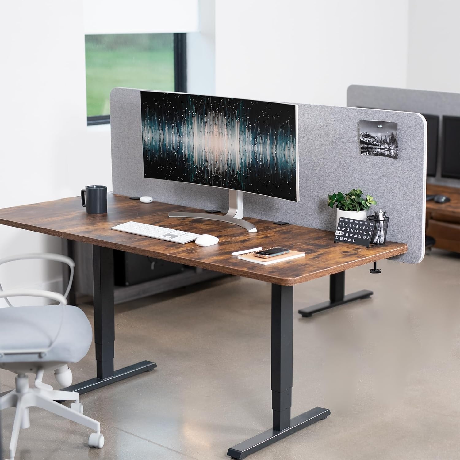 image:imageVIVO Clampon Privacy Panels 60 x 24 inch x1 24 x 24 inch x2 Sound Absorbing Cubicle Desk Dividers 3 Acoustic Partitions Gray PP3V108GLight Gray