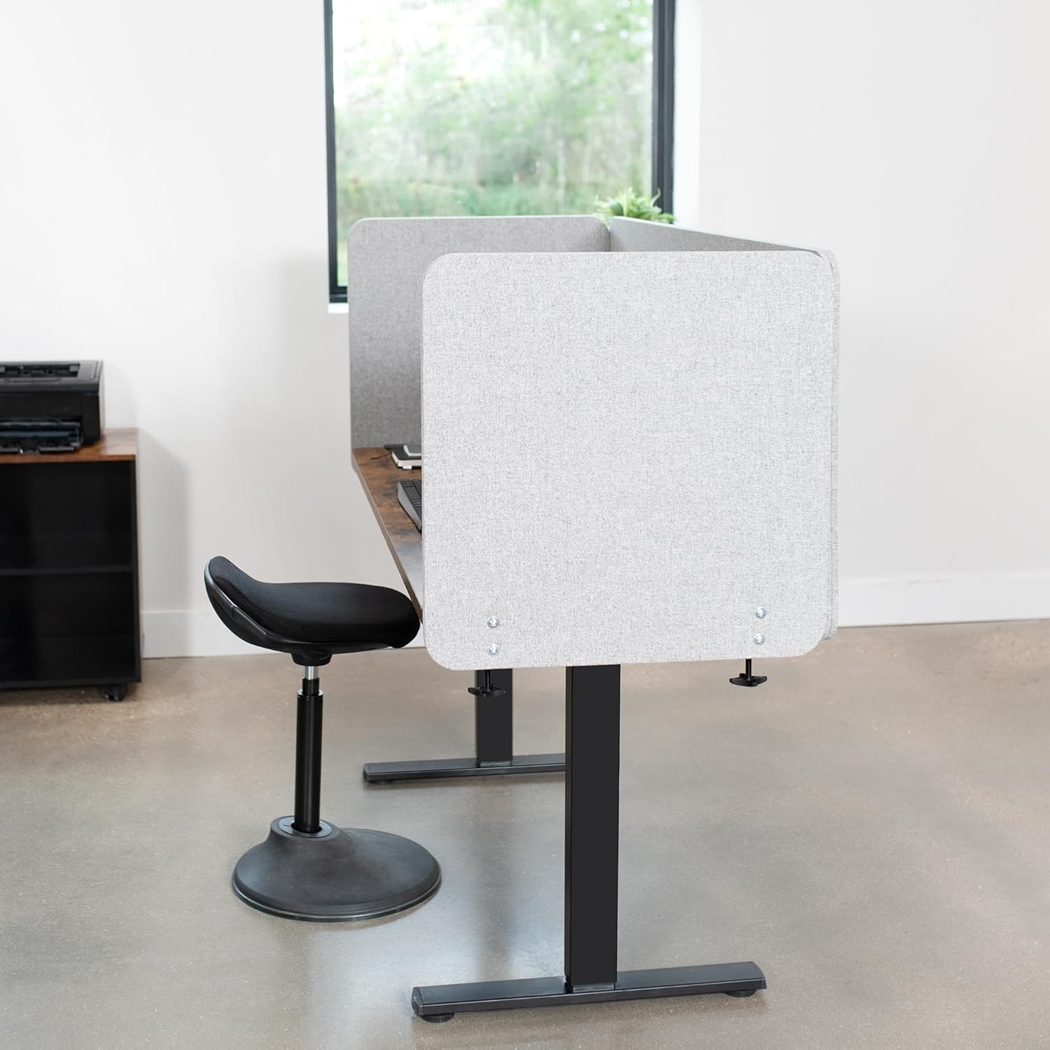 image:imageVIVO Clampon Privacy Panels 60 x 24 inch x1 24 x 24 inch x2 Sound Absorbing Cubicle Desk Dividers 3 Acoustic Partitions Gray PP3V108GLight Gray