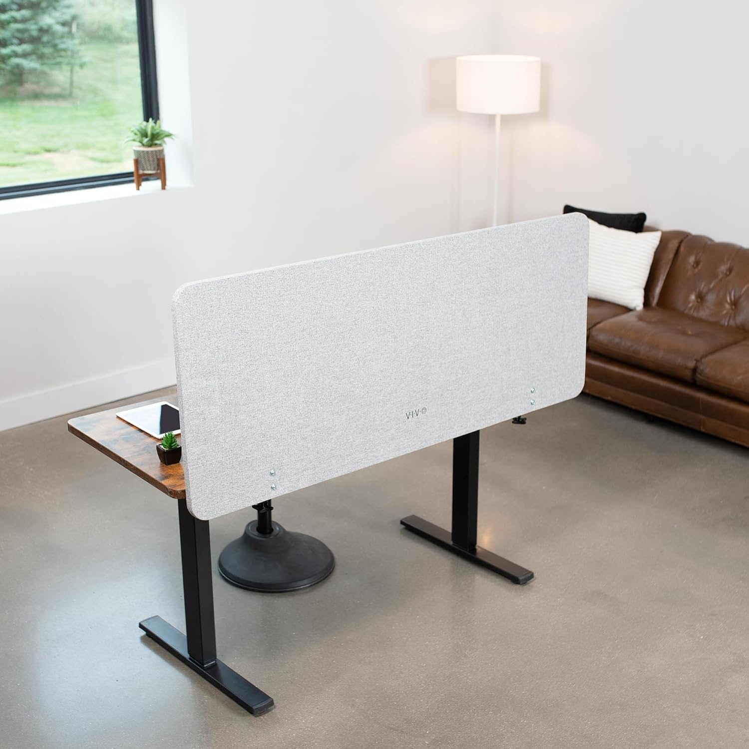 image:imageVIVO Clampon Privacy Panels 60 x 24 inch x1 24 x 24 inch x2 Sound Absorbing Cubicle Desk Dividers 3 Acoustic Partitions Gray PP3V108GLight Gray