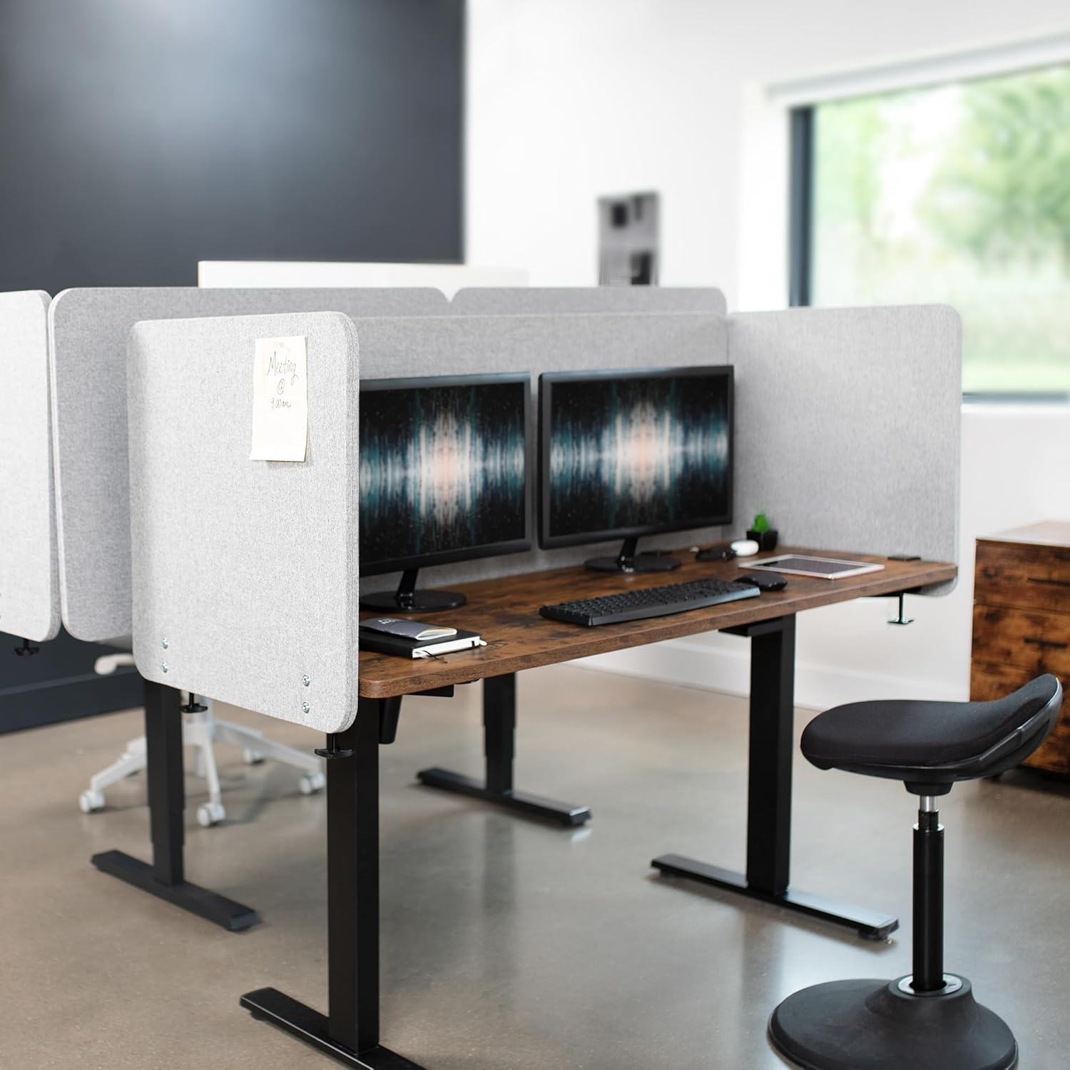 image:imageVIVO Clampon Privacy Panels 60 x 24 inch x1 24 x 24 inch x2 Sound Absorbing Cubicle Desk Dividers 3 Acoustic Partitions Gray PP3V108GLight Gray