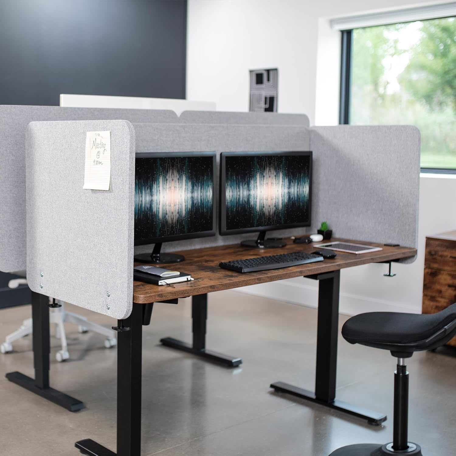image:imageVIVO Clampon Privacy Panels 60 x 24 inch x1 24 x 24 inch x2 Sound Absorbing Cubicle Desk Dividers 3 Acoustic Partitions Gray PP3V108GLight Gray