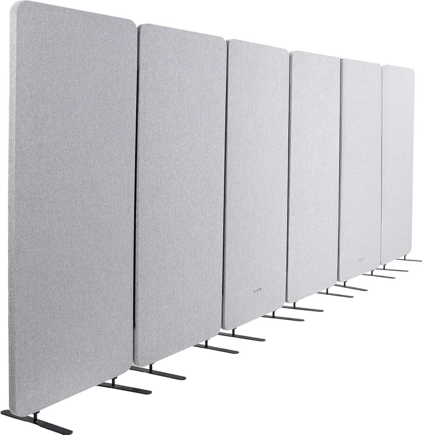 image:imageVIVO Freestanding 72 x 66 inch Privacy Panel Cubicle Divider Acoustic Wall Partition x3 24 inch Panels Beige PP3T072BEGray