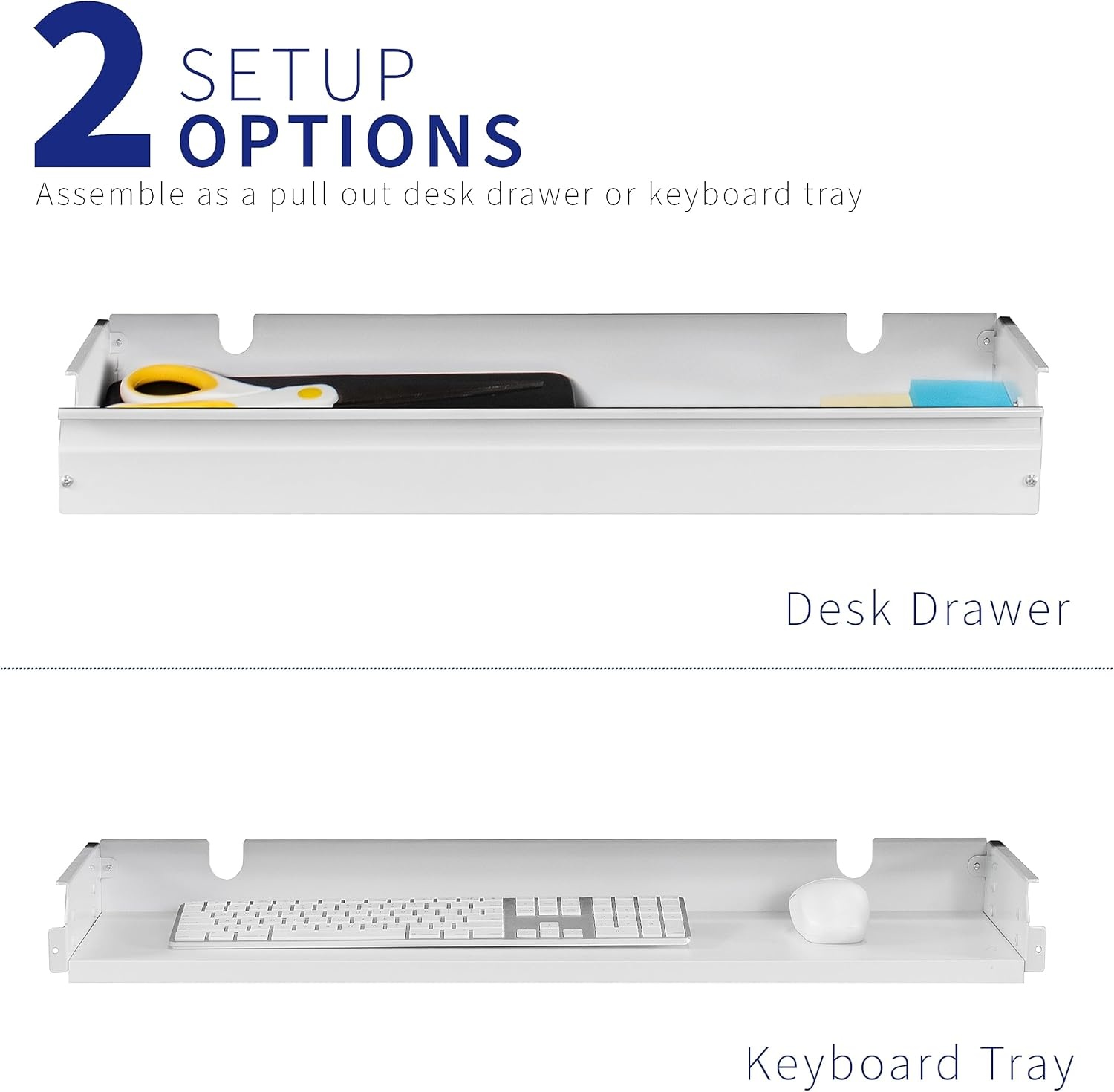 image:imageVIVO Large 33 inch Under Desk Slide Out Storage Drawer Organizer Black DESKDR33BWhite
