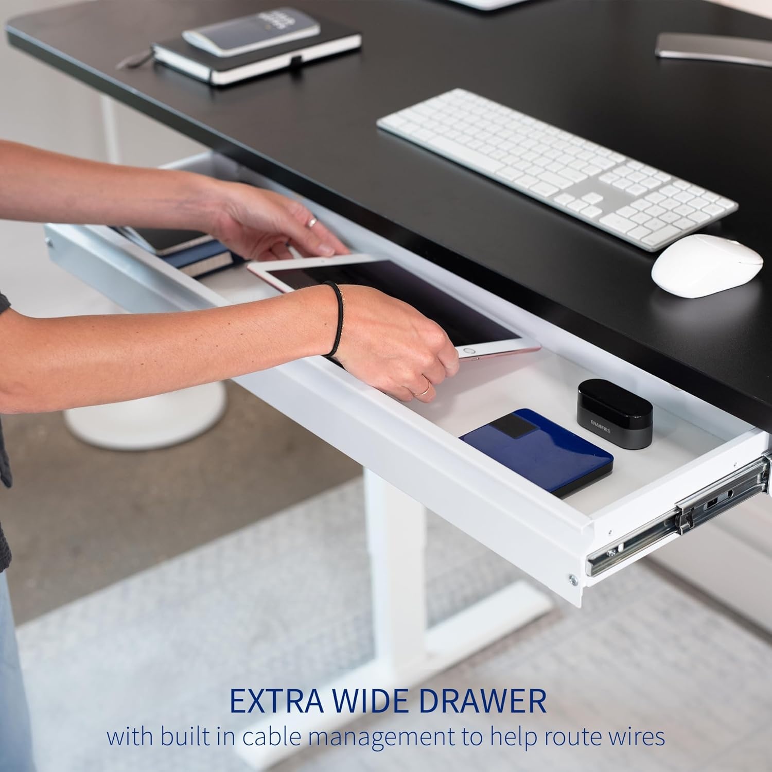 image:imageVIVO Large 33 inch Under Desk Slide Out Storage Drawer Organizer Black DESKDR33BWhite