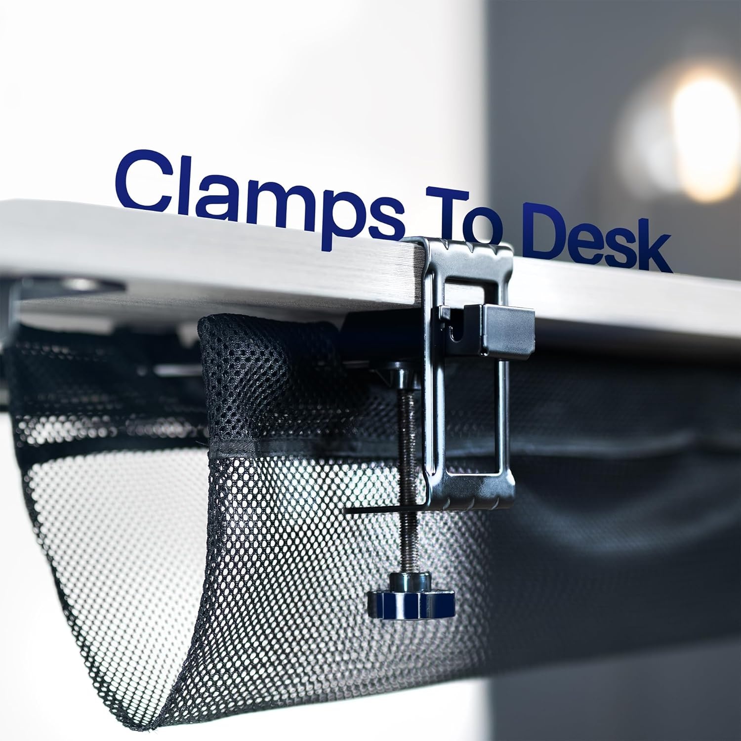 image:imageVIVO No Drill Clampon 36 inch Mesh Net Under Desk Cable Management Wire Organizer Adjustable Home Office Standing Desk Cord Storage Sleeve Black DESKAC36MHBlack