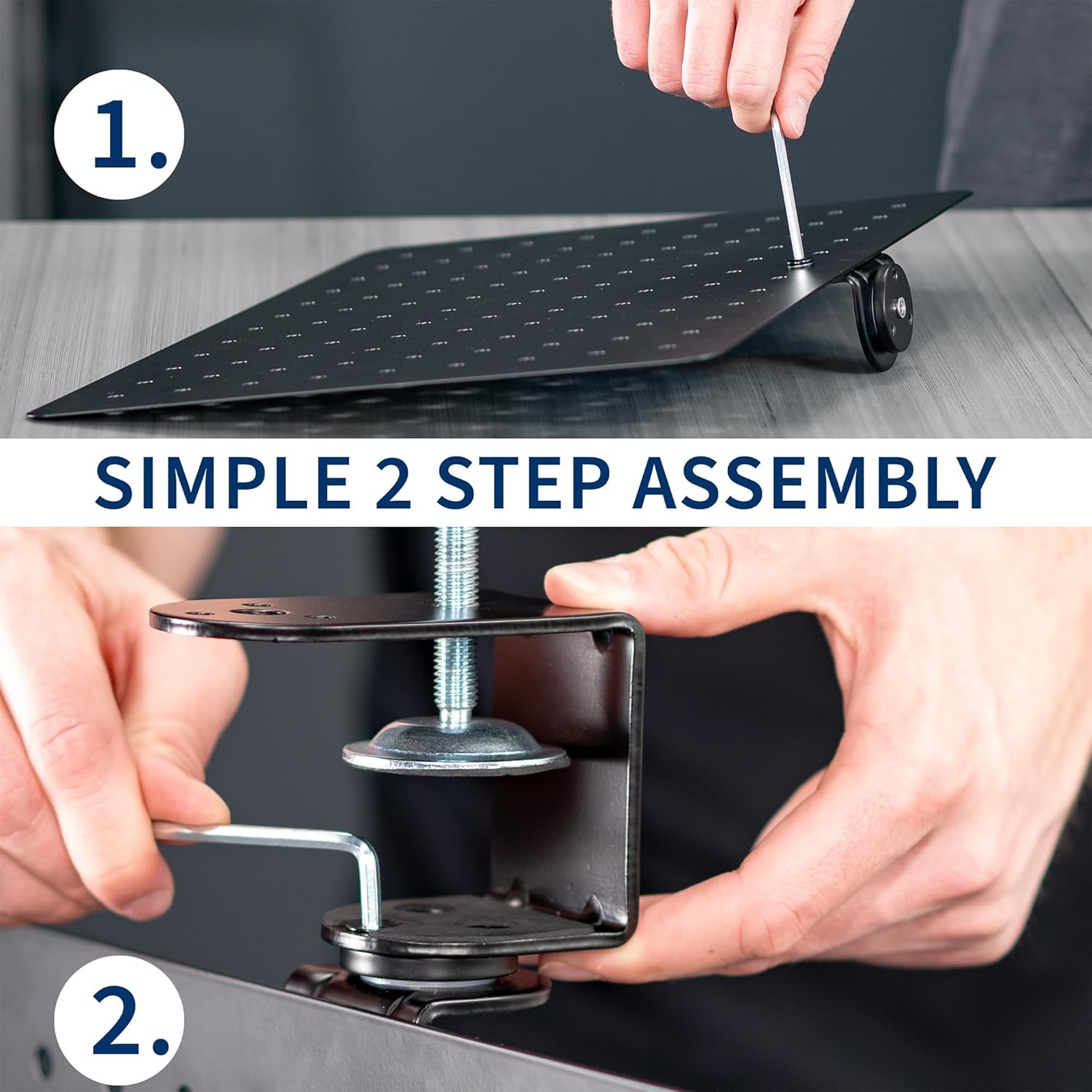 image:imageVIVO Steel Clampon Rotating Pegboard 17 x 13 inch Magnetic Peg Board Above or Below Desk Accessory Organizer Black PPDK01C