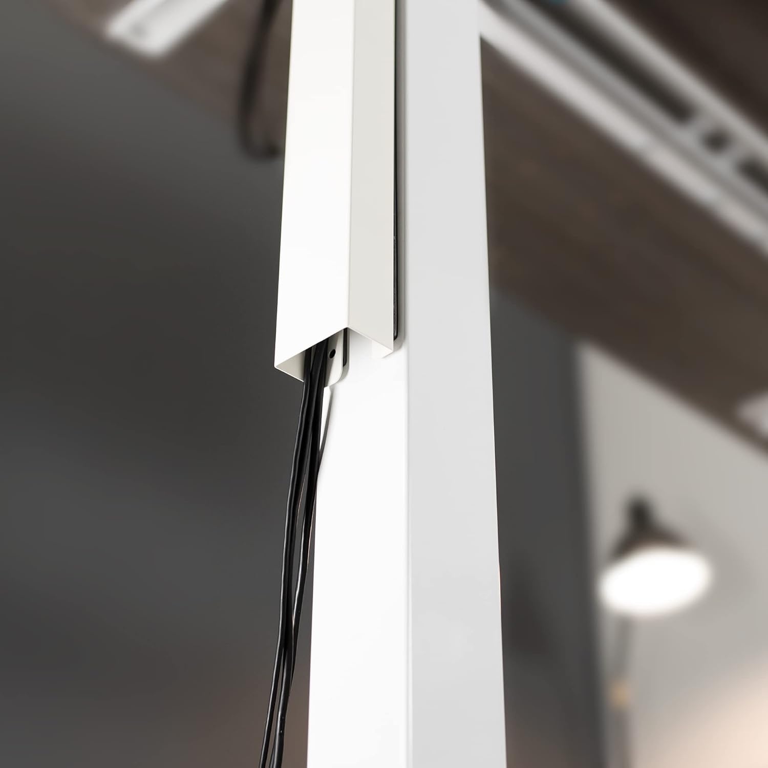 image:imageVIVO Steel Magnetic 14 inch Cable Management Channel for Under Desk Leg No Drill Cord Organizer for Home Office Black DESKAC011MBWhite