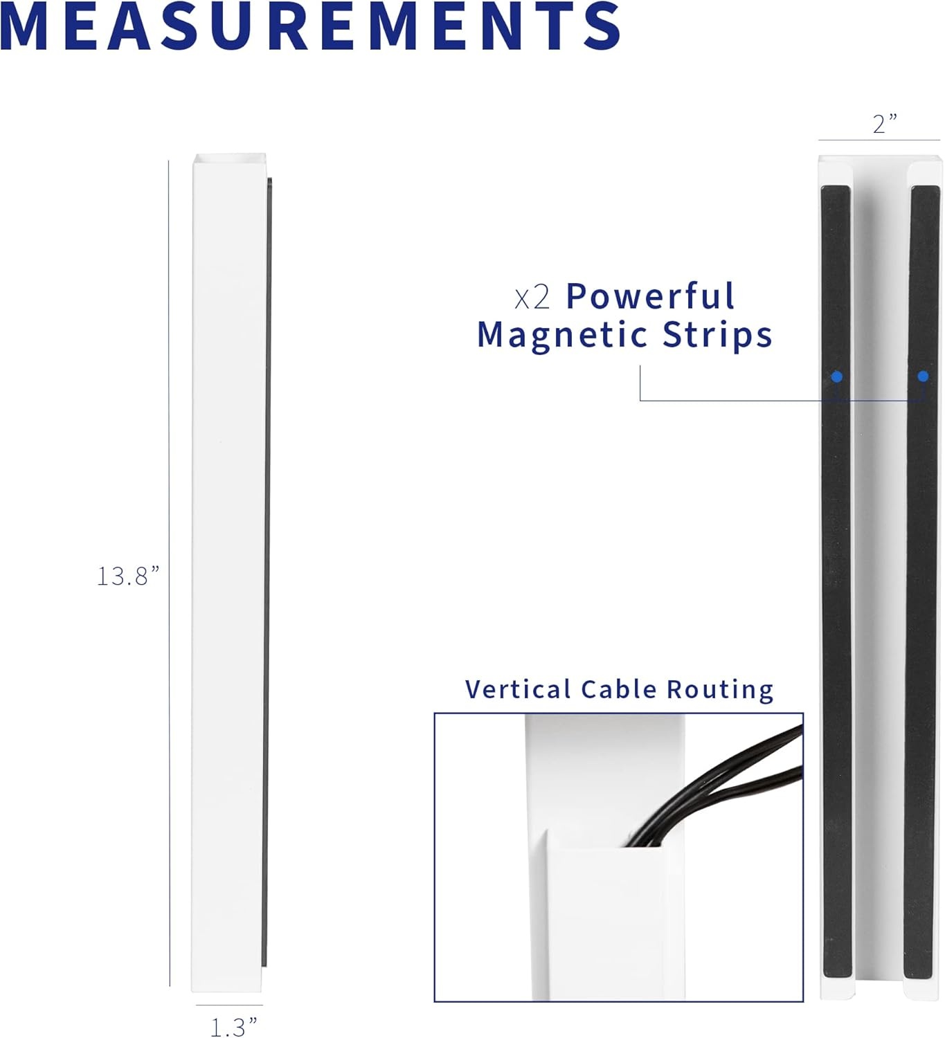 image:imageVIVO Steel Magnetic 14 inch Cable Management Channel for Under Desk Leg No Drill Cord Organizer for Home Office Black DESKAC011MBWhite