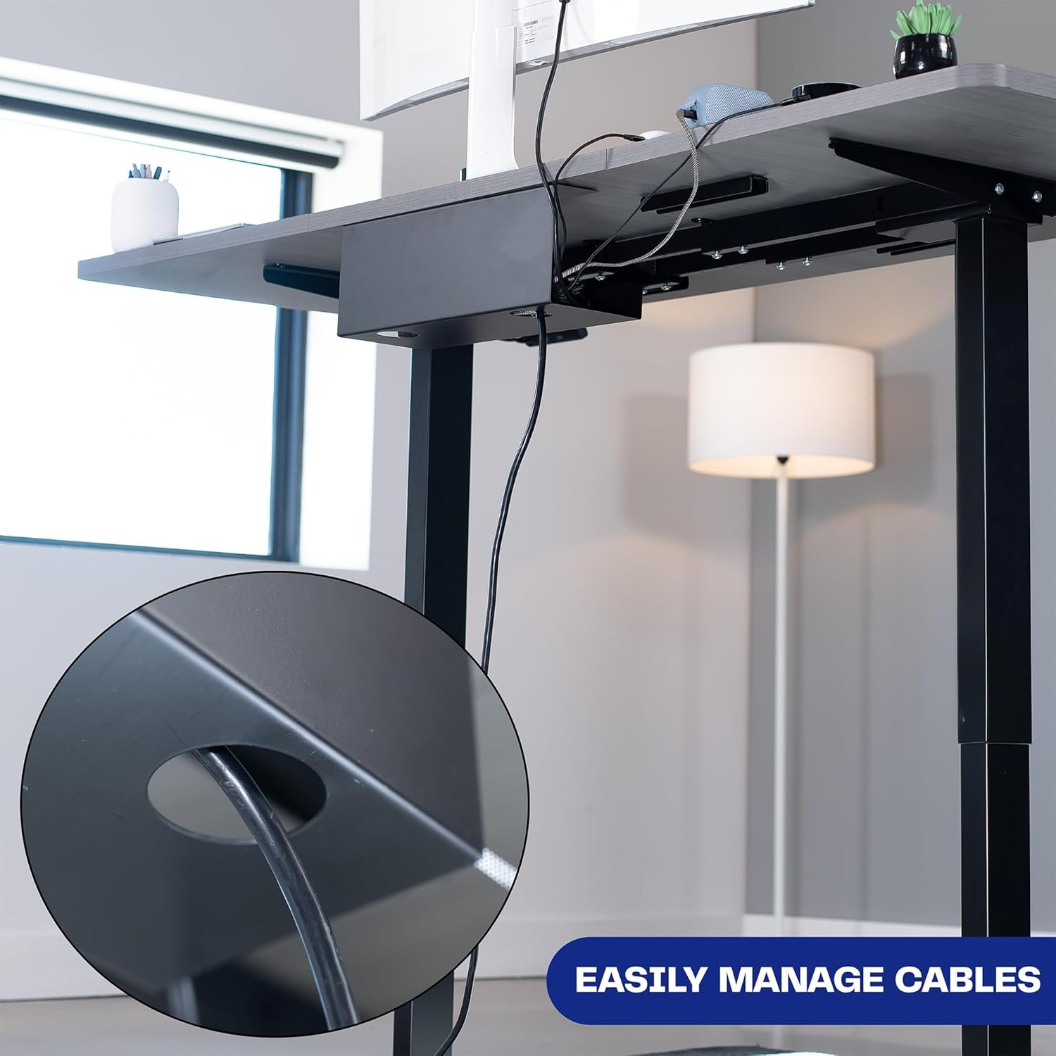 image:imageVIVO Under Desk 17 inch Cable Management Tray Power Strip Holder Cord Organizer Wire Tamer for Office and Home Black DESKAC061CBlack