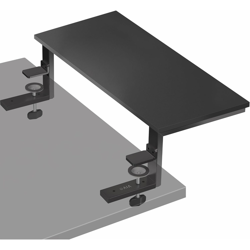 image:imageVIVO Clampon 15 inch Desk Extension Shelf for Gaming Devices Ergonomic Computer Monitor and Laptop Riser Printer Stand Versatile with Freestanding Feet Included Desktop Organizer DESKSHELF15B22