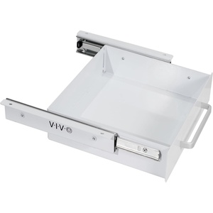 image:imageVIVO 13 inch Under Desk Mounted Sliding Pullout Drawer for Office Desk Pull Handle Storage Organizer for Sit Stand Workstation Black DESKDR1HBWhite