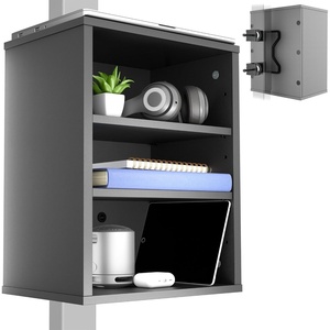 image:imageVIVO Clampon Under Desk Shelving Unit Office Accessory Holder for Supplies Gaming Devices and More MultiLevel Storage Shelves Workstation Organizer Black DESKSHELF3CL