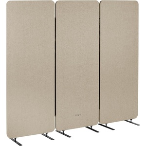 image:imageVIVO Freestanding 72 x 66 inch Privacy Panel Cubicle Divider Acoustic Wall Partition x3 24 inch Panels Beige PP3T072BEBeige