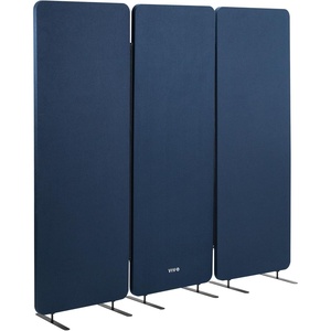 image:imageVIVO Freestanding 72 x 66 inch Privacy Panel Cubicle Divider Acoustic Wall Partition x3 24 inch Panels Beige PP3T072BENavy Blue