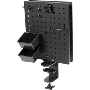 image:imageVIVO Steel Clampon 10 x 12 inch Desktop Pegboard Rotating Magnetic Peg Board Office Accessory Organizer Black PPDKR1B