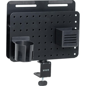 image:imageVIVO Steel Clampon Rotating Pegboard with Laptop Holder 14 x 11 inch Magnetic Peg Board Desk Accessory Organizer Black PPDK02L