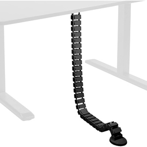 image:imageVIVO Under Desk Vertebrae Cable Management Kit Adjustable Quad Entry Flexible Cord Organizer for Home Office Black DESKAC01CBlack