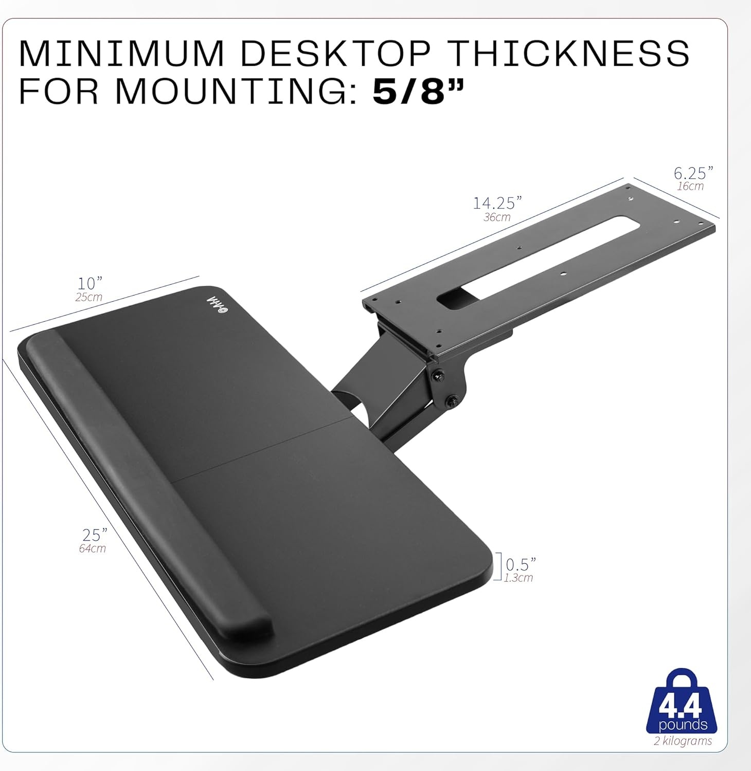 image:imageVIVO Adjustable Computer Keyboard amp Mouse Platform Tray Ergonomic Under Table Desk Mount Drawer Underdesk Shelf MOUNTKB03BBlack