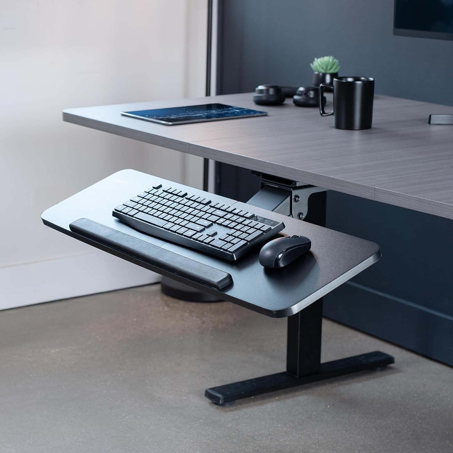 image:imageVIVO Adjustable Computer Keyboard amp Mouse Platform Tray Ergonomic Under Table Desk Mount Drawer Underdesk Shelf MOUNTKB03BBlack