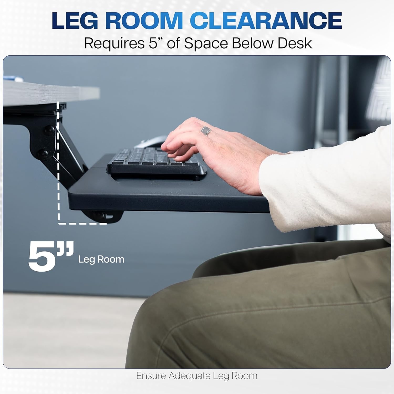 image:imageVIVO Adjustable Computer Keyboard amp Mouse Platform Tray Ergonomic Under Table Desk Mount Drawer Underdesk Shelf MOUNTKB03BBlack