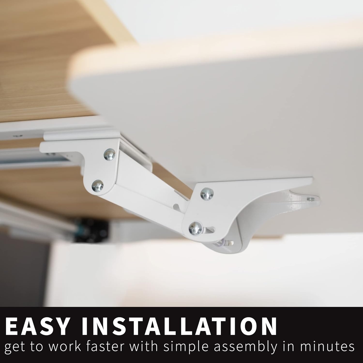 image:imageVIVO Adjustable Computer Keyboard amp Mouse Platform Tray Ergonomic Under Table Desk Mount Drawer Underdesk Shelf MOUNTKB03BLight Wood