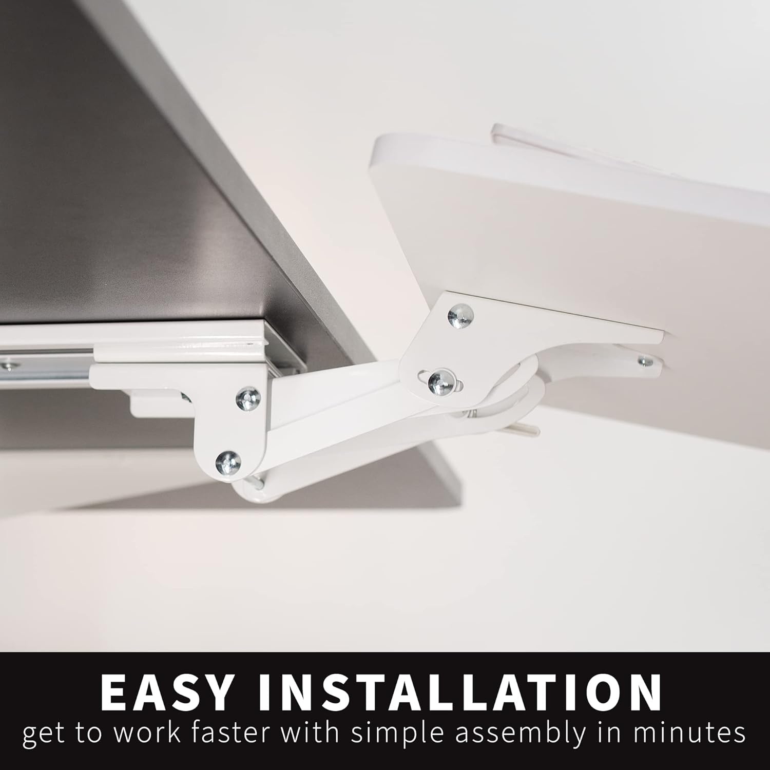 image:imageVIVO Adjustable Computer Keyboard amp Mouse Platform Tray Ergonomic Under Table Desk Mount Drawer Underdesk Shelf MOUNTKB03BWhite