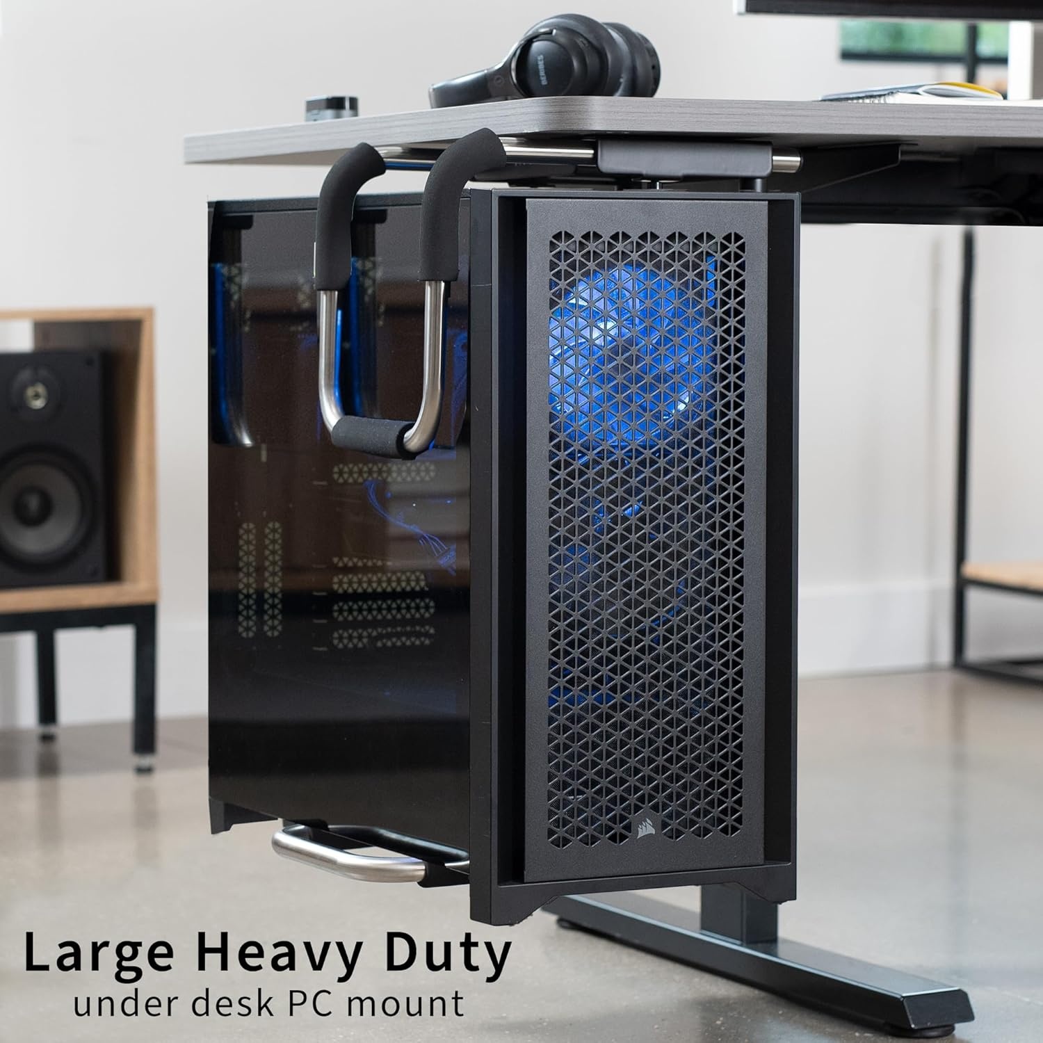 image:imageVIVO Heavy Duty Adjustable UnderDesk PC Mount Computer CPU Holder Supports up to 66 lbs MOUNTPC04AXLarge