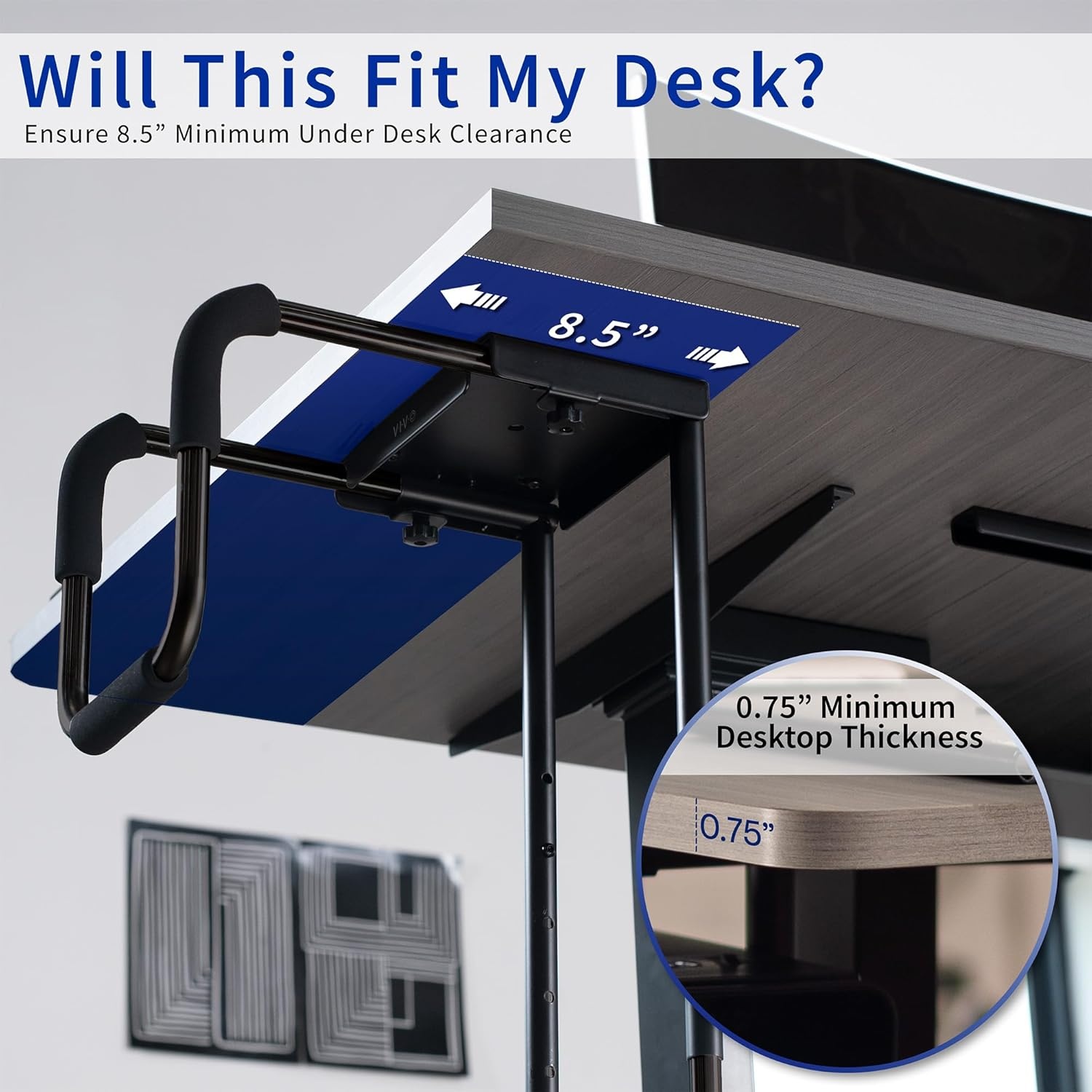 image:imageVIVO Heavy Duty Adjustable UnderDesk PC Mount Home and Office Computer CPU Holder with Secure Locking Supports up to 66 lbs Black MOUNTPC04BBlack