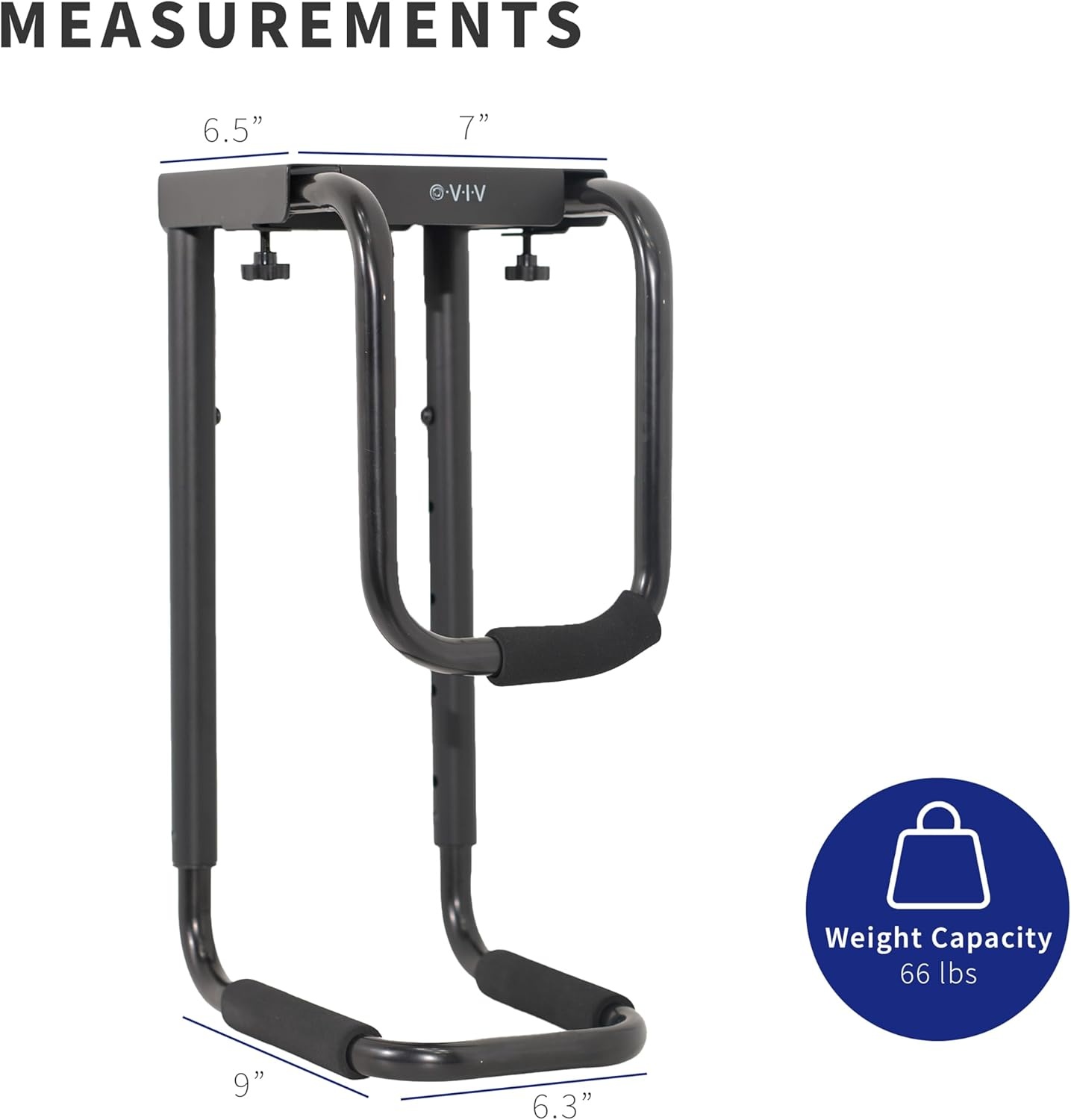 image:imageVIVO Heavy Duty Adjustable UnderDesk PC Mount Home and Office Computer CPU Holder with Secure Locking Supports up to 66 lbs Black MOUNTPC04BBlack