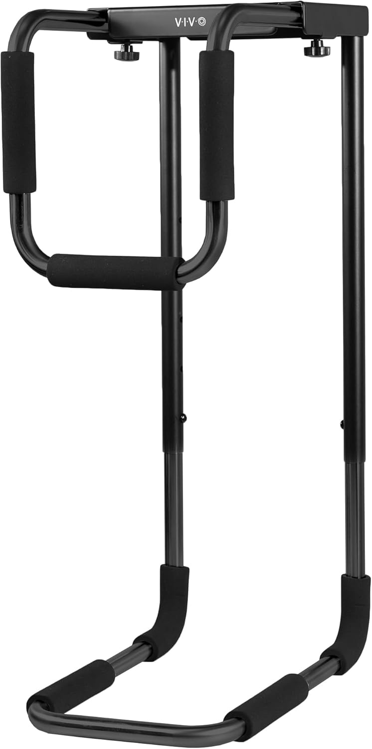 image:imageVIVO Heavy Duty Adjustable UnderDesk PC Mount Home and Office Computer CPU Holder with Secure Locking Supports up to 66 lbs Black MOUNTPC04BBlack