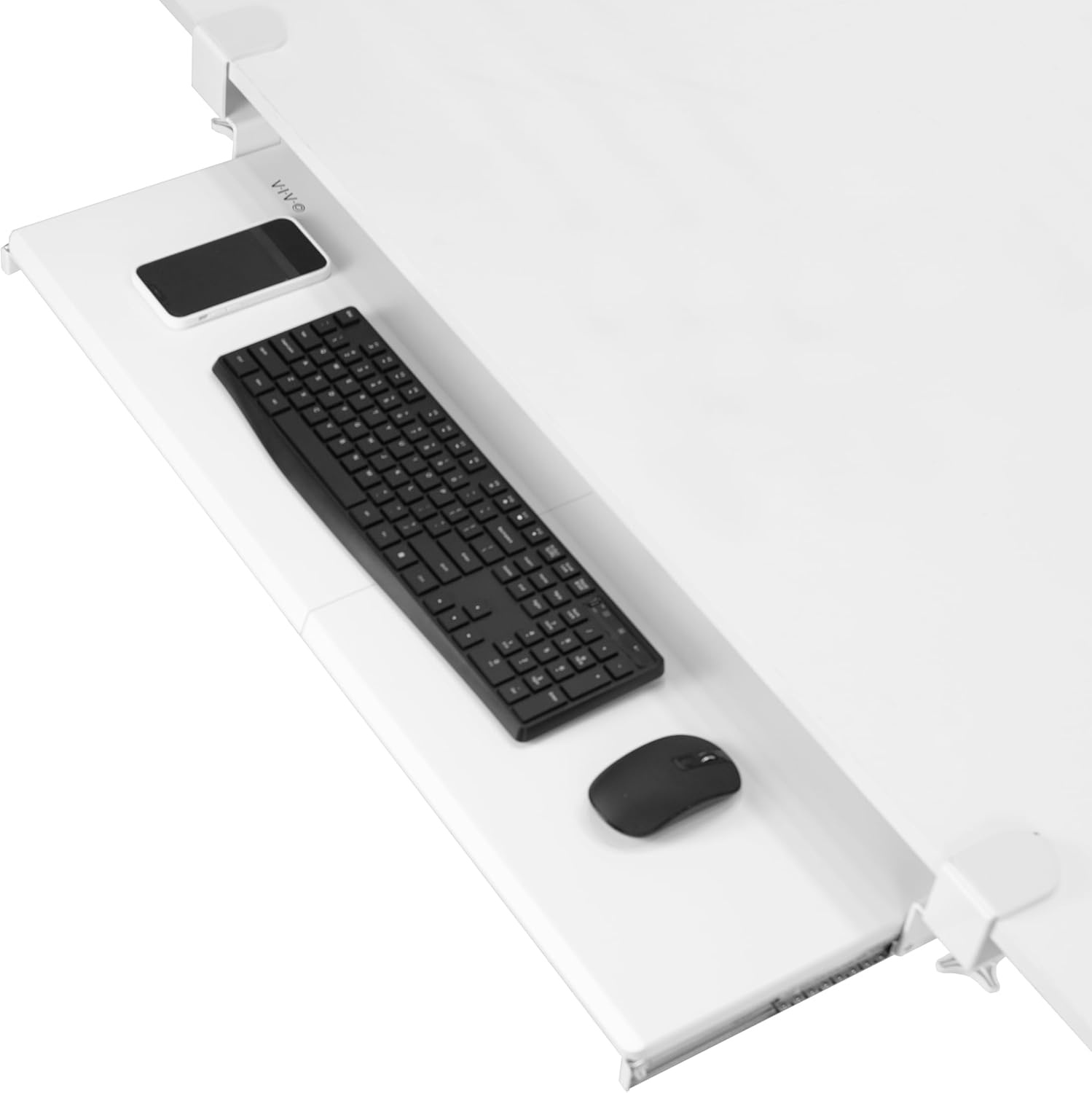 image:imageVIVO Large Keyboard Tray Under Desk Pull Out with Extra Sturdy C Clamp Mount System 27 33 Including Clamps x 11 Inch SlideOut Platform Computer Drawer for Typing Black MOUNTKB05EWhite