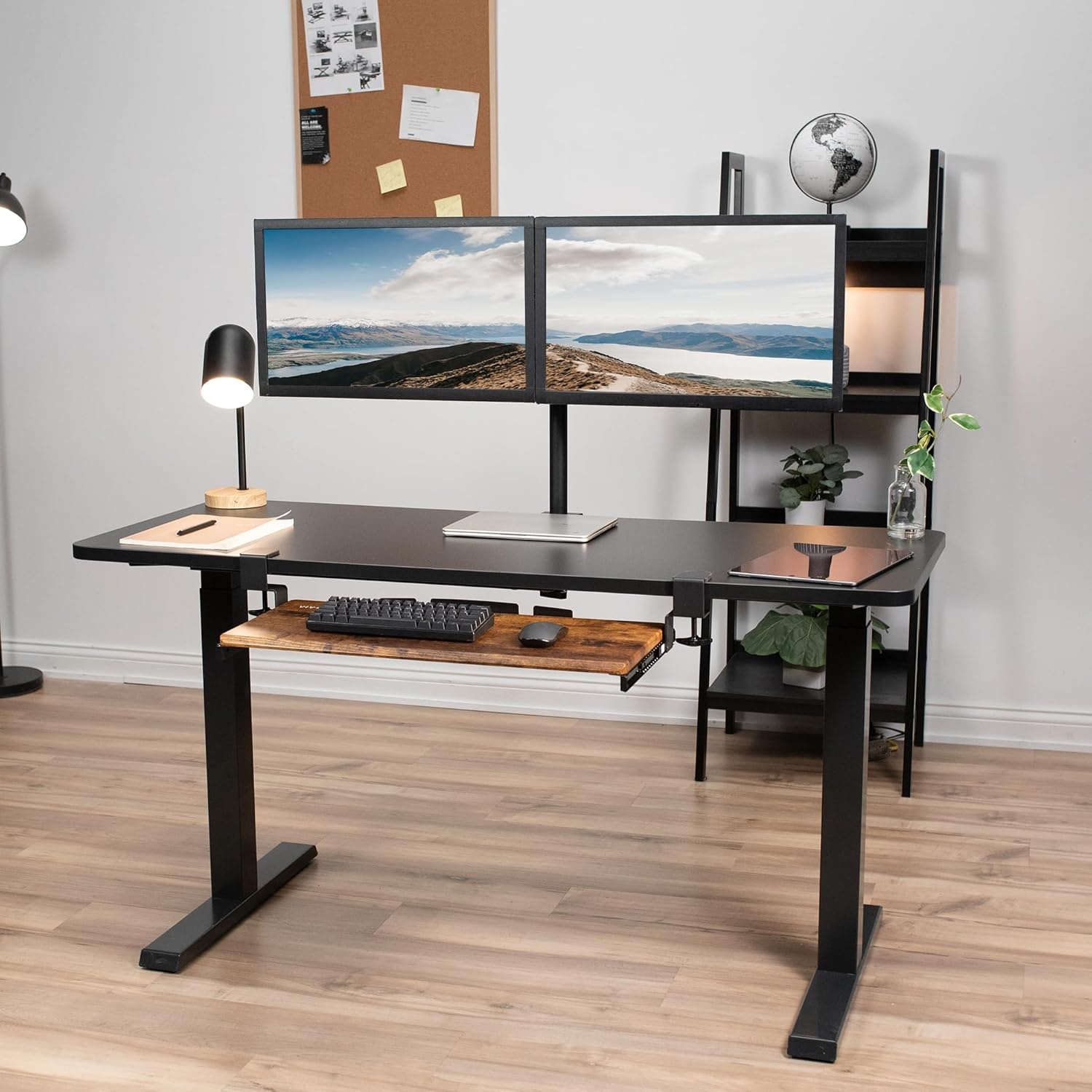 image:imageVIVO Large Keyboard Tray Under Desk Pull Out with Extra Sturdy C Clamp Mount System 27 33 Including Clamps x 11 Inch SlideOut Platform Computer Drawer for Typing Black MOUNTKB05EVintage Brown