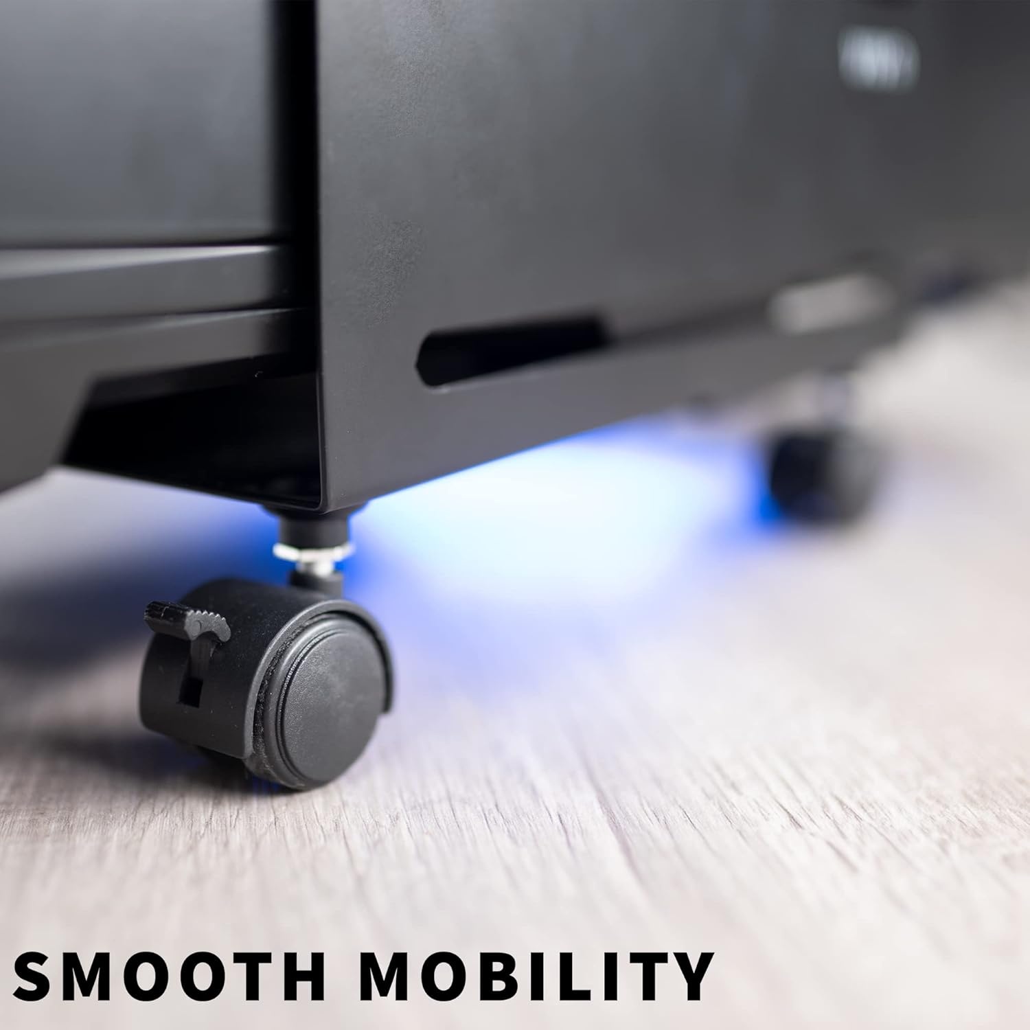 image:imageVIVO Large Mobile Adjustable 2Tier PC Stand Premium Gaming CPU Computer Tower and Mouse Storage Rolling Floor Cart Locking Caster Wheels Black CARTPC03PFull Tower Cart