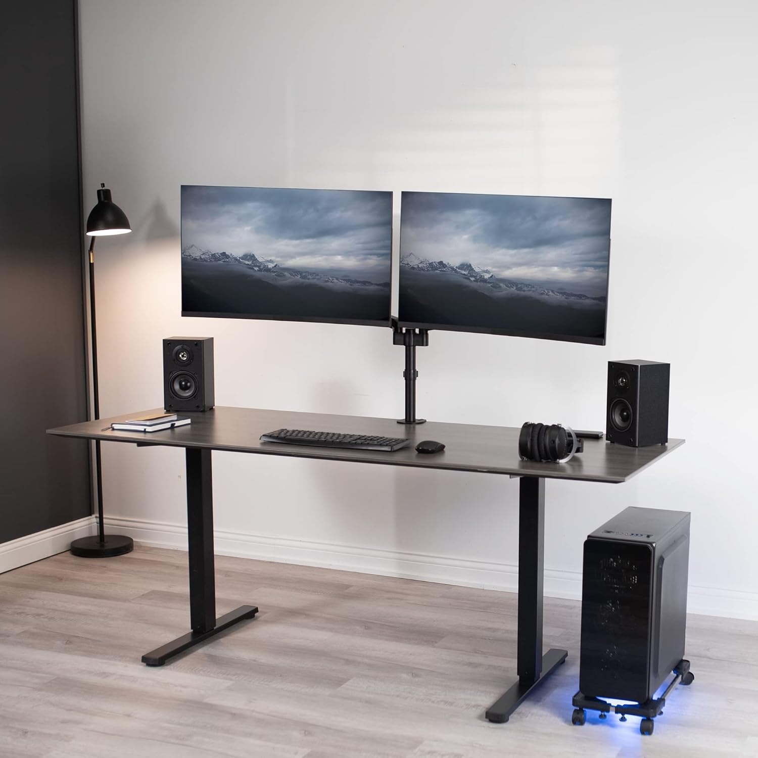 image:imageVIVO Large Steel PC Cart Rolling CPU Trolley Adjustable Mobile Computer Stand Holder with Locking Caster Wheels Fits Most Gaming PCs up to 22 x 14 inches Under Desk Black CARTPC03L