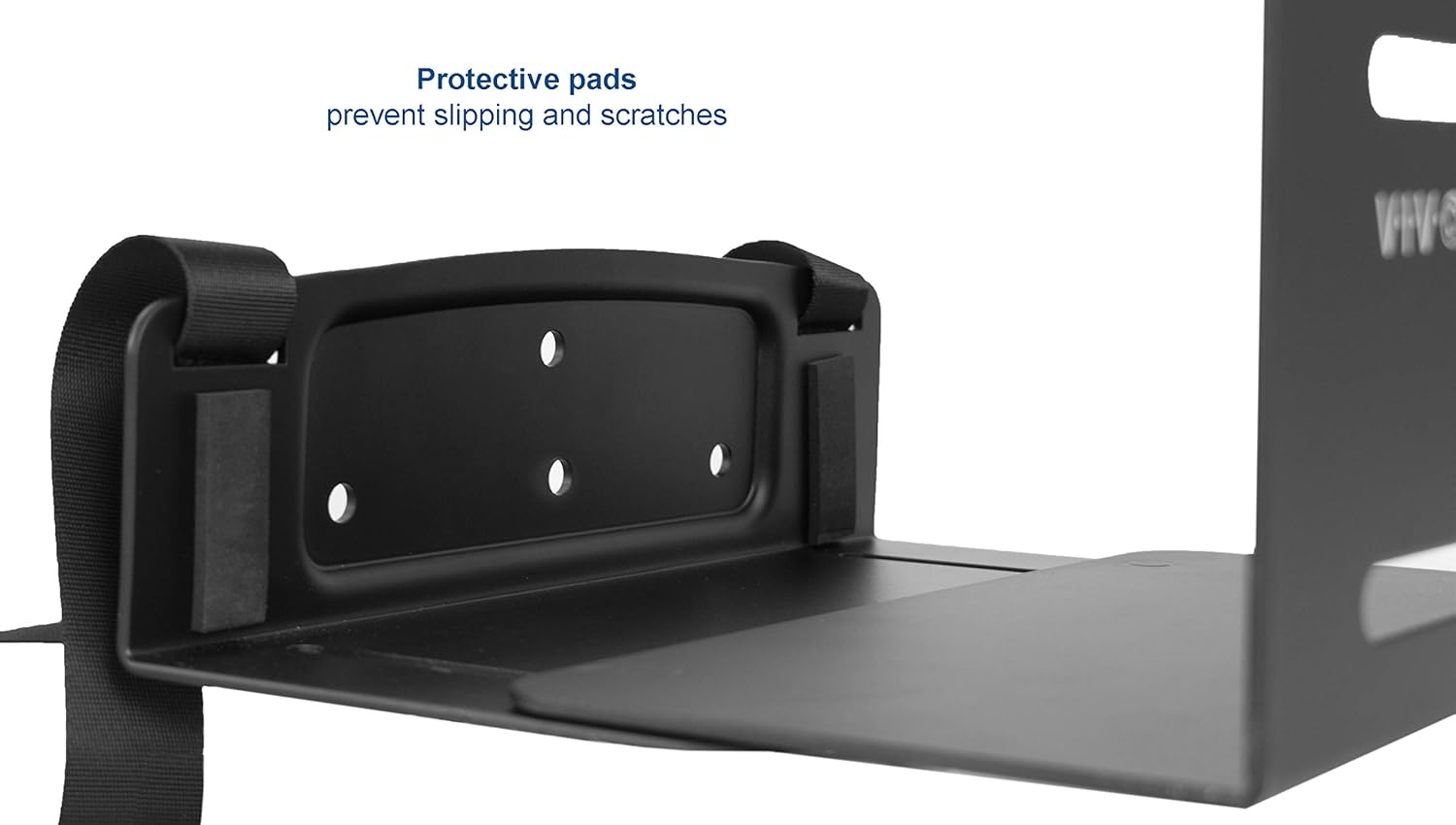 image:imageVIVO Universal PC Wall Mount Adjustable Steel Bracket Computer Case Open Frame CPU Strap Holder Black MOUNTPC03Vwall mount