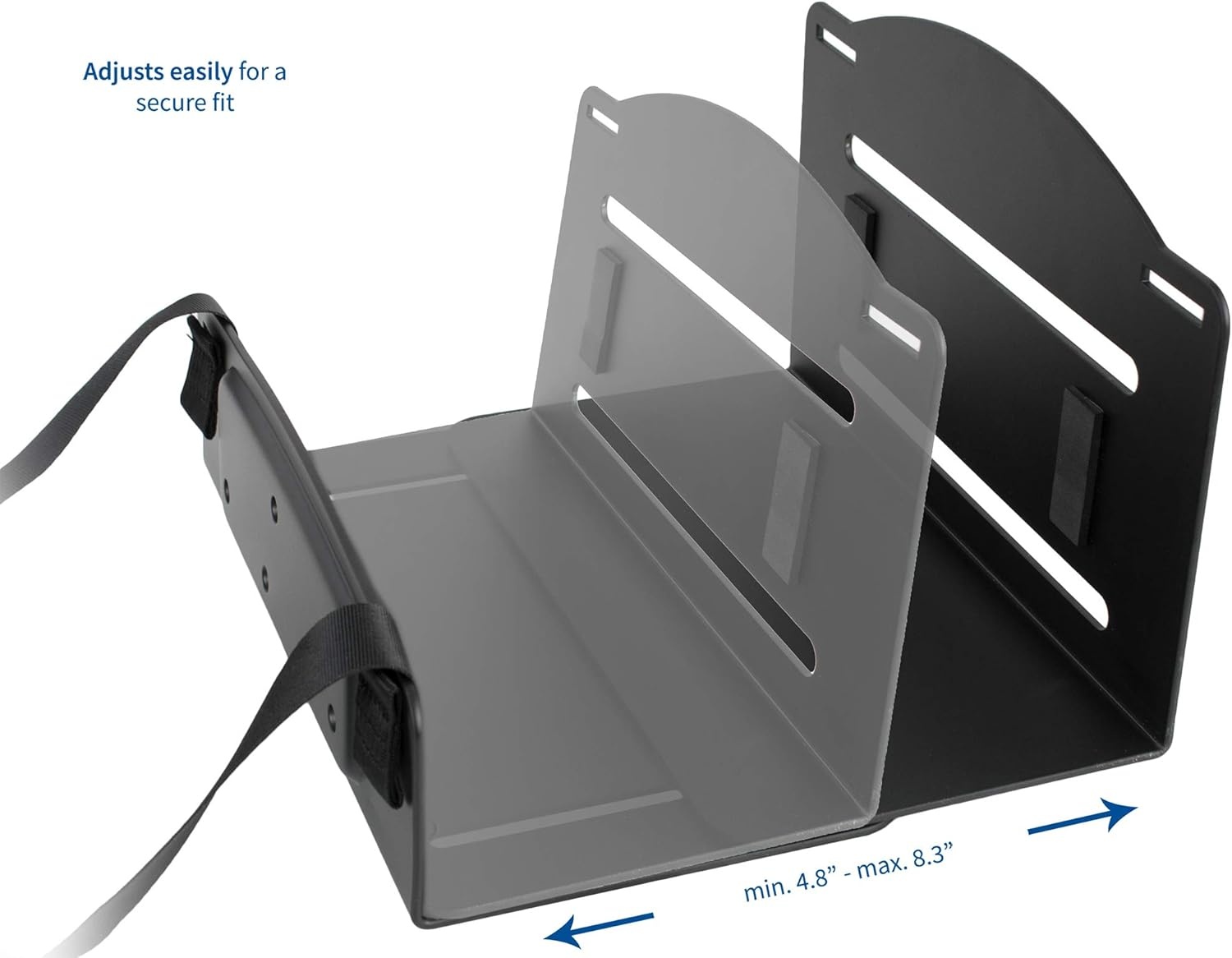 image:imageVIVO Universal PC Wall Mount Adjustable Steel Bracket Computer Case Open Frame CPU Strap Holder Black MOUNTPC03Vwall mount Pack of 3