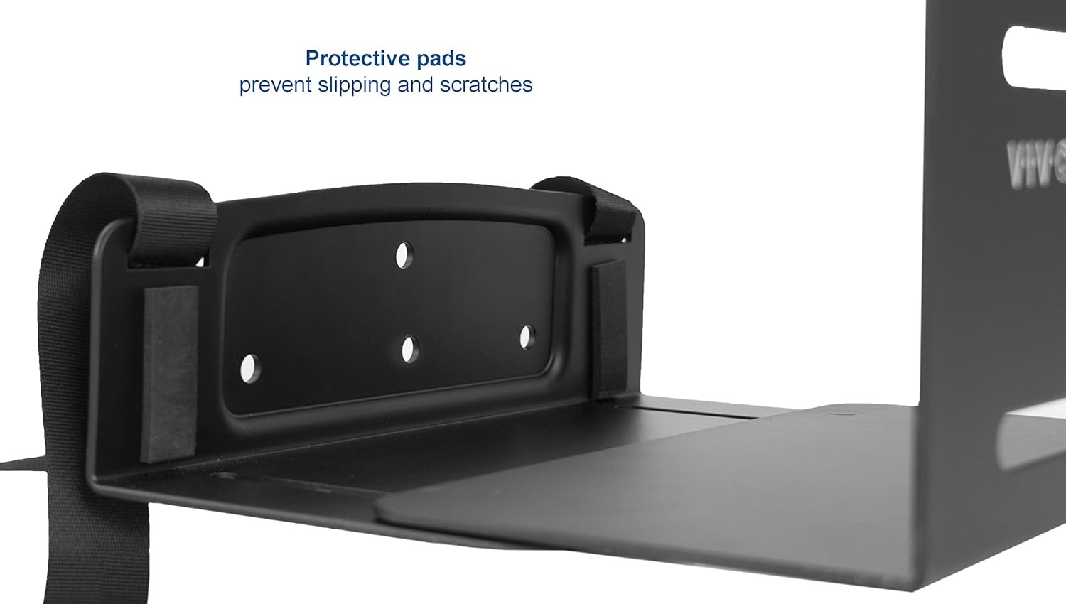 image:imageVIVO Universal PC Wall Mount Adjustable Steel Bracket Computer Case Open Frame CPU Strap Holder Black MOUNTPC03Vwall mount Pack of 3